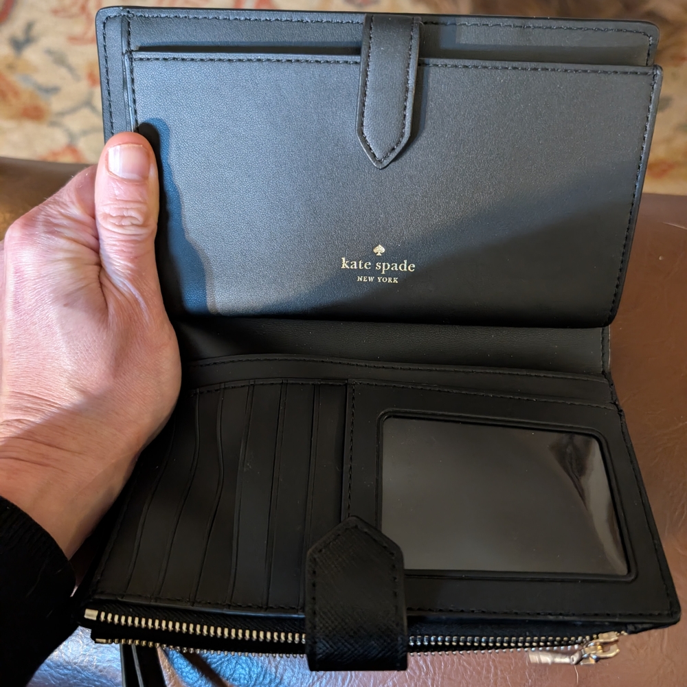 Kate Spade Black Wristlet with Gold Accents - Picture 5 of 6